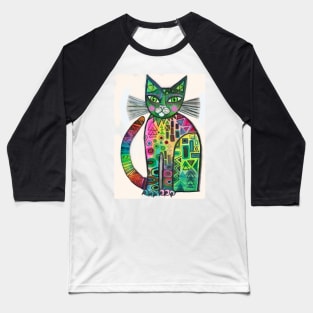 Klimt Cat Baseball T-Shirt